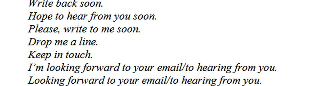 Фрагмент образца электронного письма.