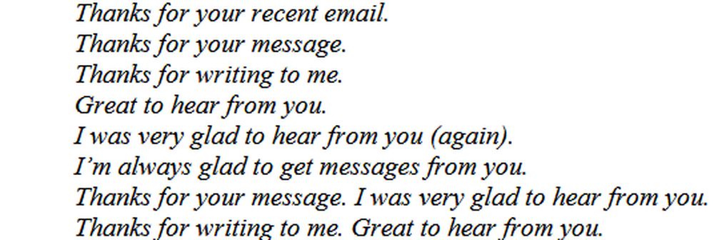 Фрагмент образца электронного письма.