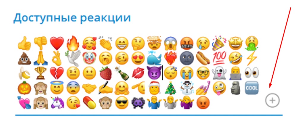 Доступные реакции в ТГ-канале