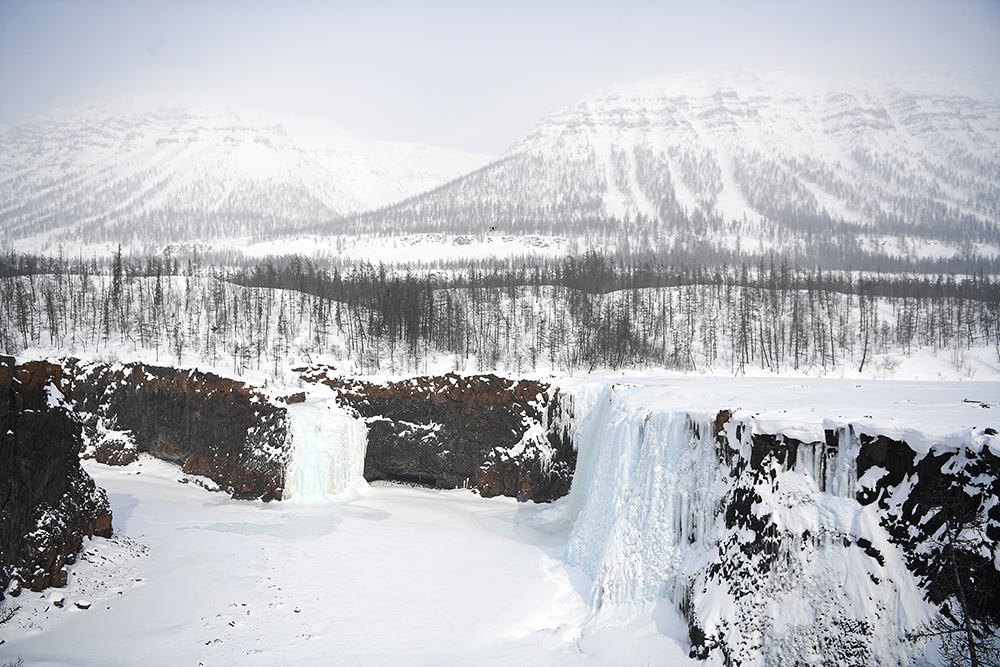Иркиндинский водопад на плато Путорана