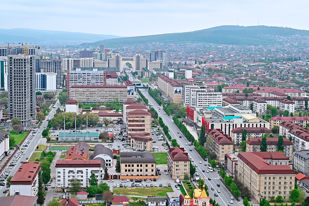 Вид на город с верху.