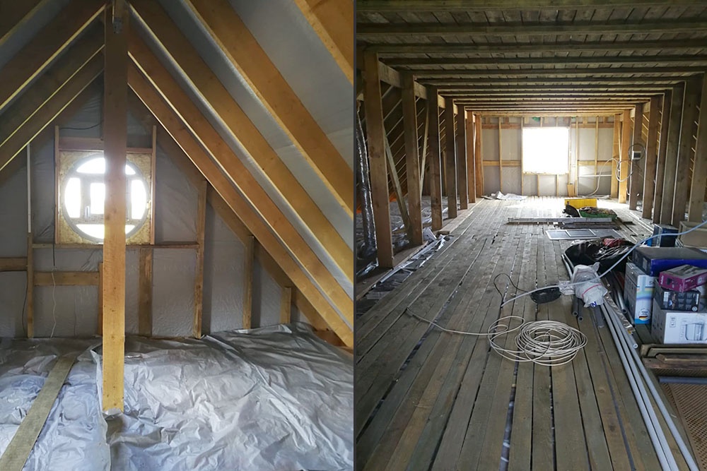 Фрагмент мансардного этажа до отделки