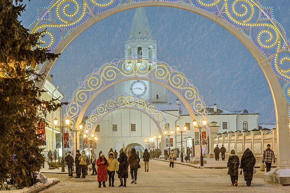 улица в Казани на новый год