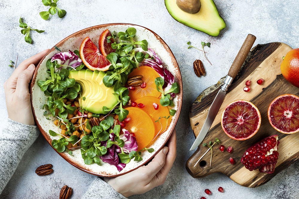 салат из фруктов и овощей