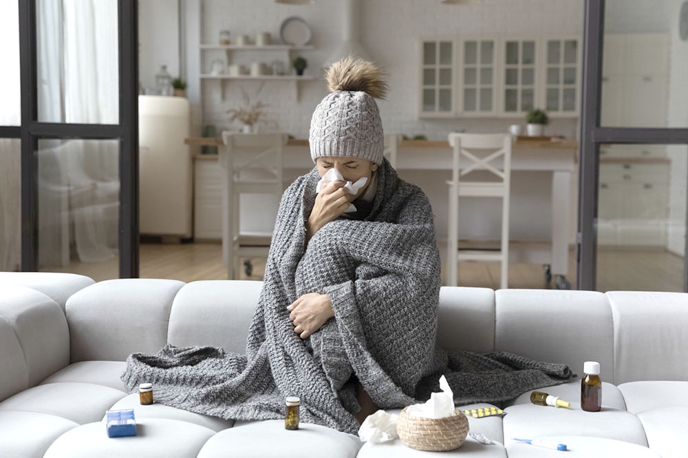 Человек с плохим самочувствием.