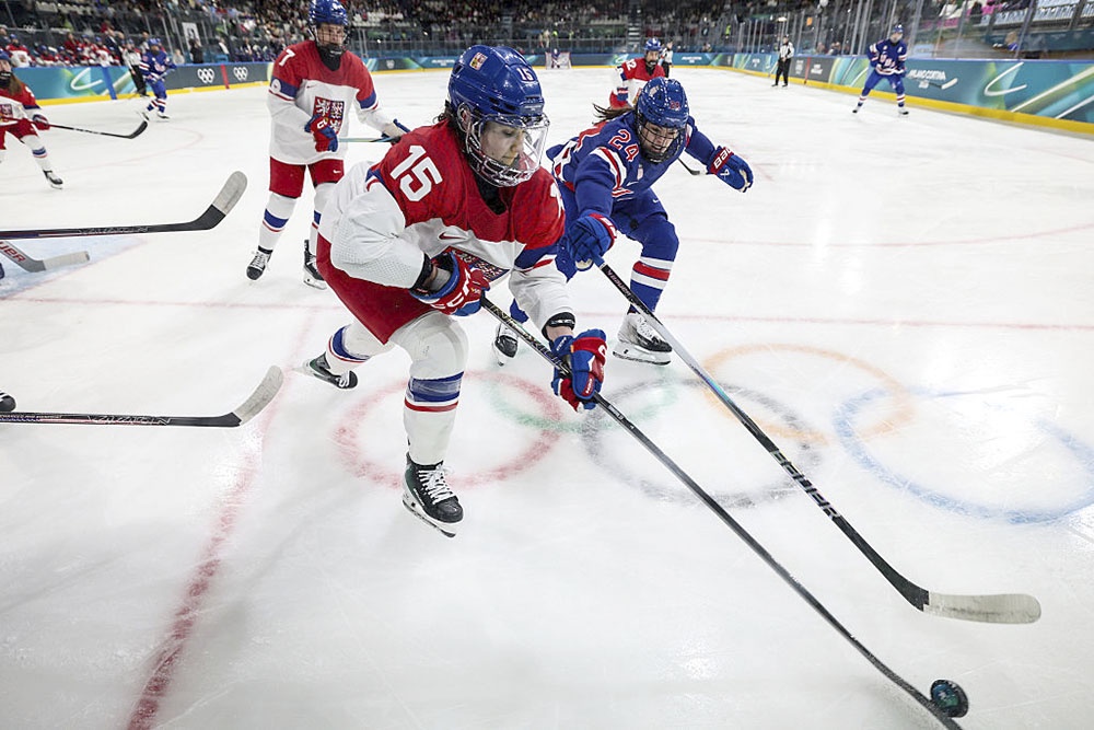 Матч между женскими сборными Чехии и США на Олимпиаде-2026.