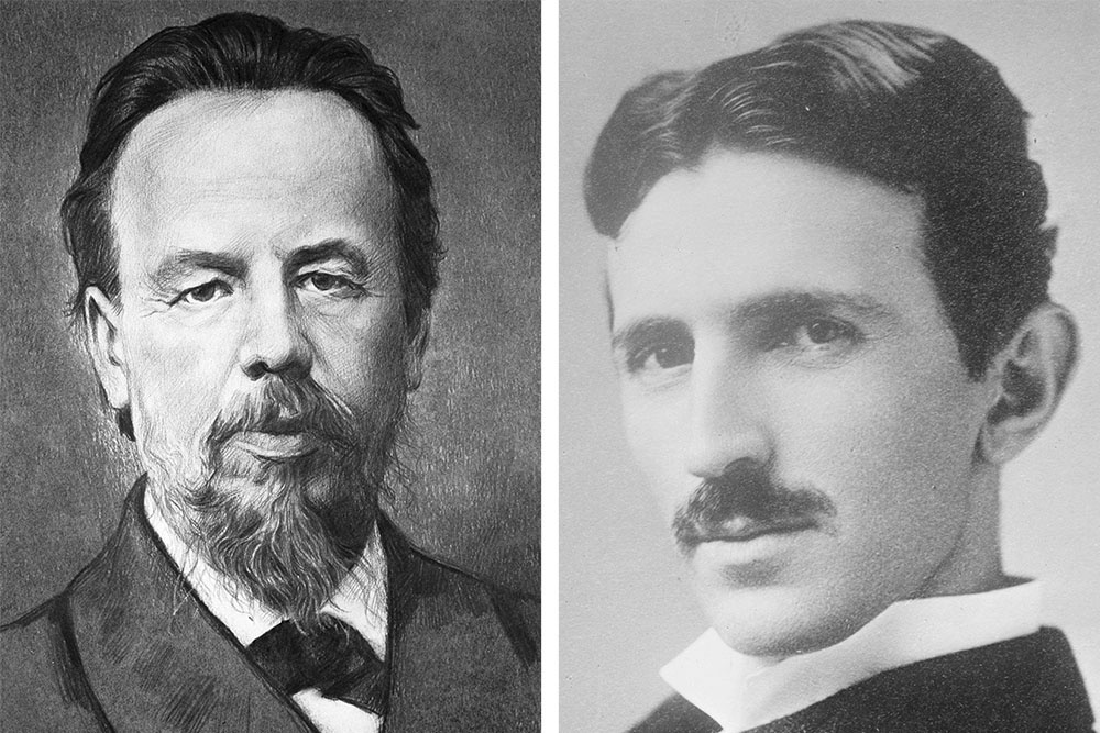 Александр Степанович Попов и Никола Тесла.