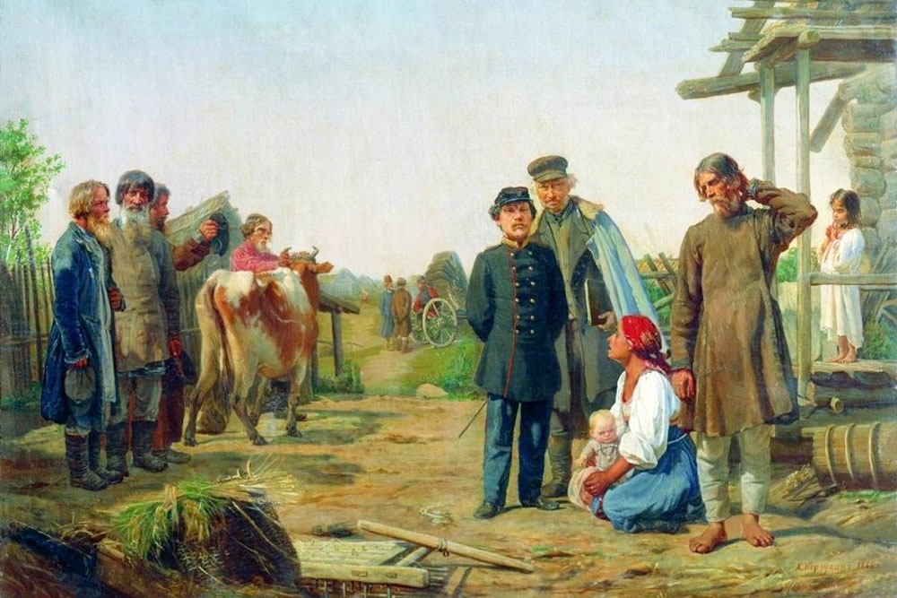 А.И. Корзухин. Сбор недоимок. 1868. Государственный музей истории религии.