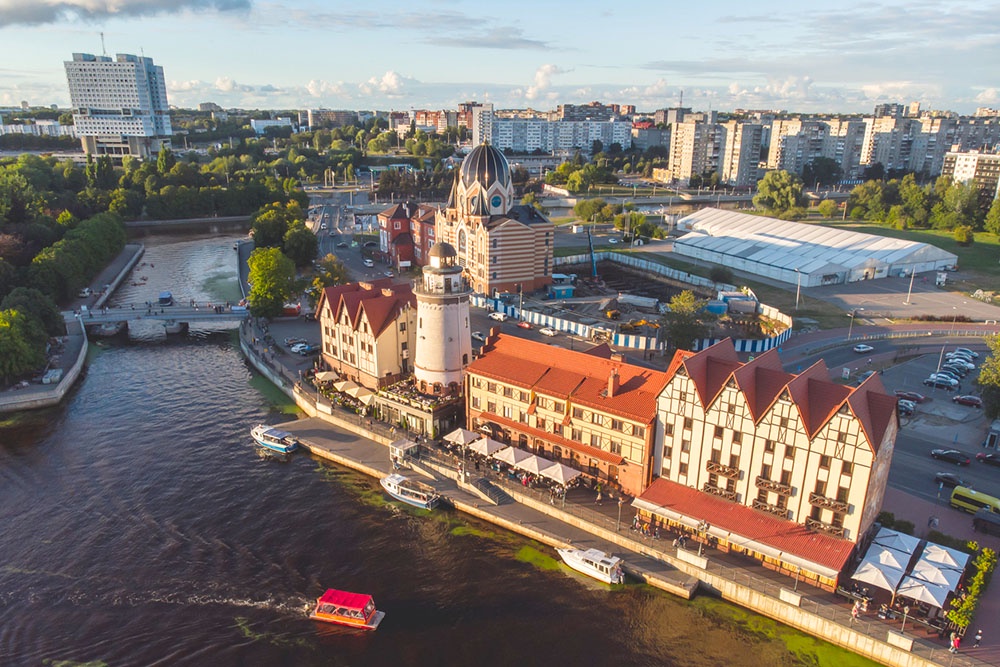 Вид с воздуха на Калининград. Где лучше остановиться в Калиниграде.