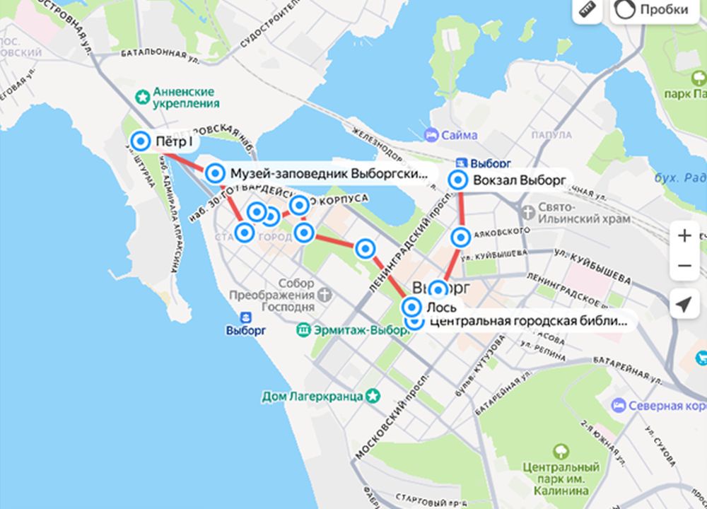 карта выборга