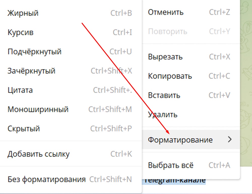 Форматирование текста в ТГ-канале