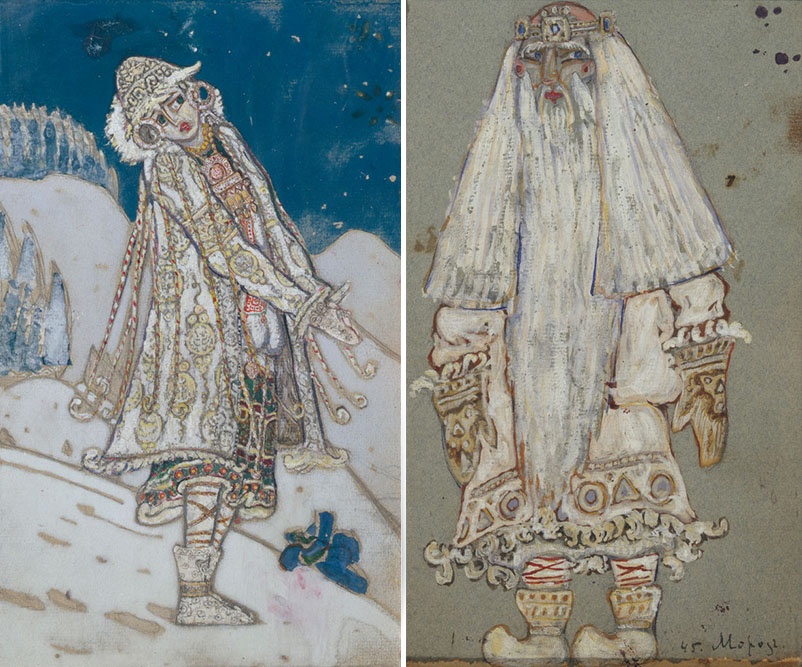 Николай Рерих. Эскизы костюмов к спектаклю "Снегурочка" по пьесе А. Островского, 1912 год.  Государственный Русский музей, Санкт-Петербург.