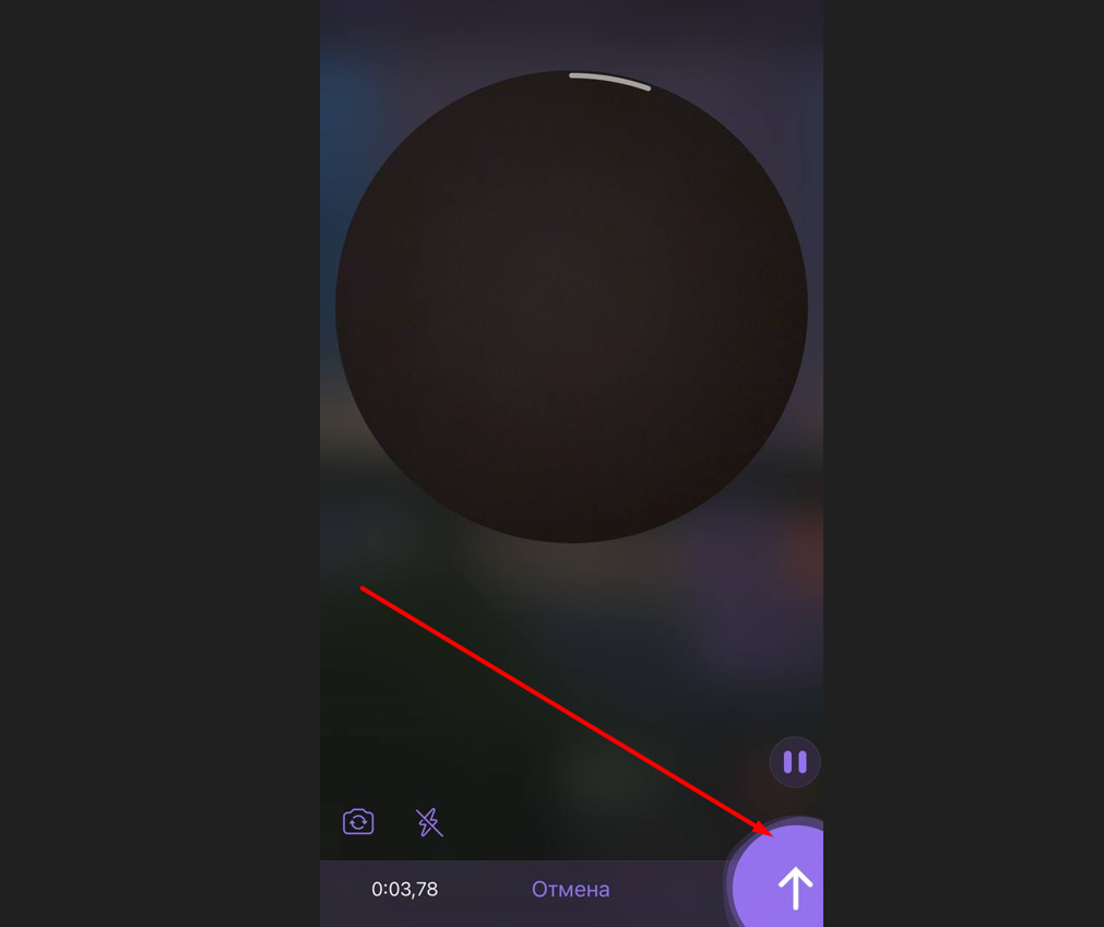 Запись кружка в ТГ на iPhone