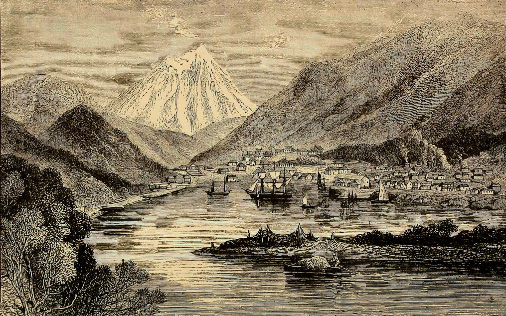 Ф. Уимпер. Вид на бухту и город Петропавловск. 1870