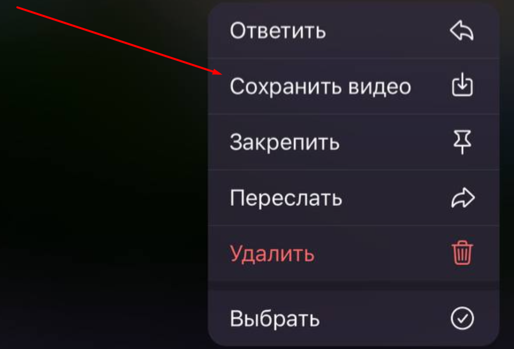 Сохранение ТГ-кружка на iPhone