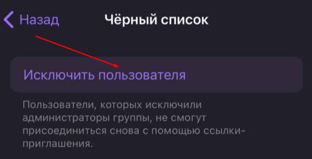 Исключение пользователя в группе с iPhone