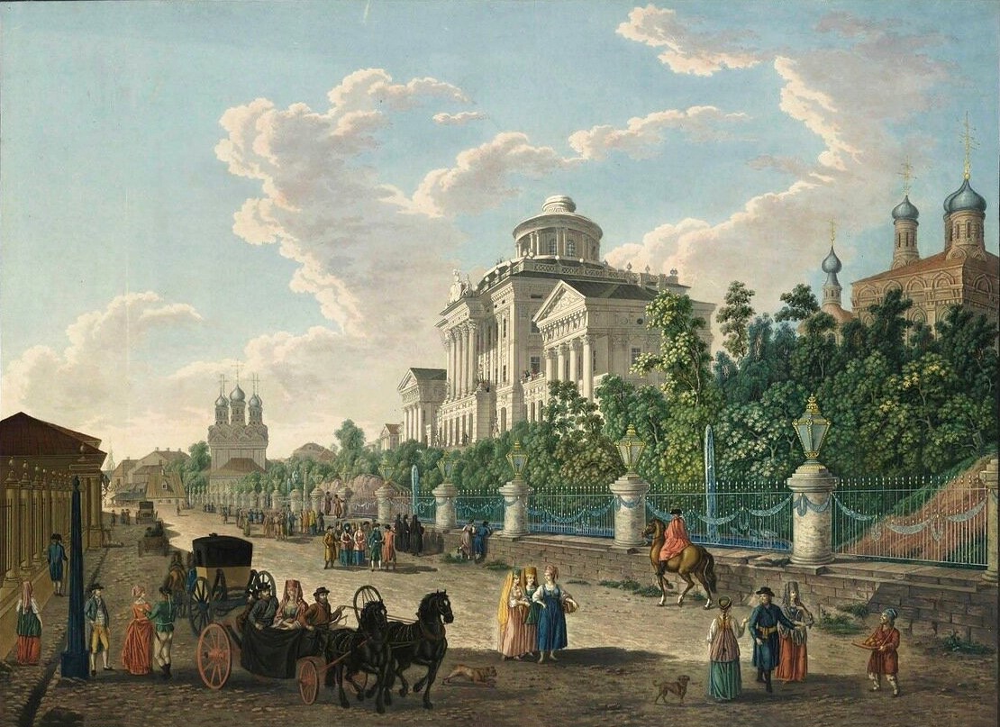 Ж. Делабарт. Вид Моховой и дома Пашкова в Москве. 1750