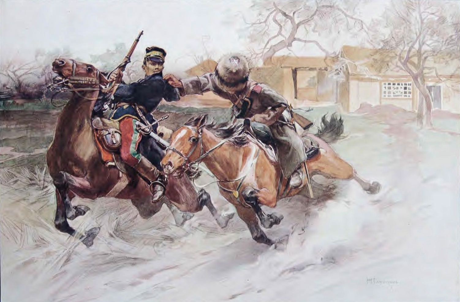 Н. Самокиш. Из альбома "1904-1905. Война. Из дневника художника". 1905