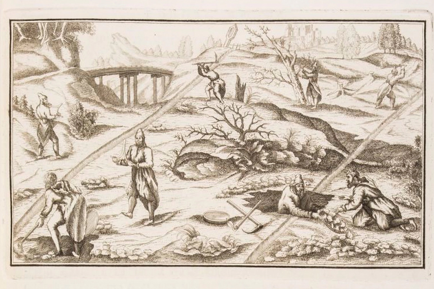 О разделении гор. Из книги "Обстоятельное наставление рудному делу". 1760