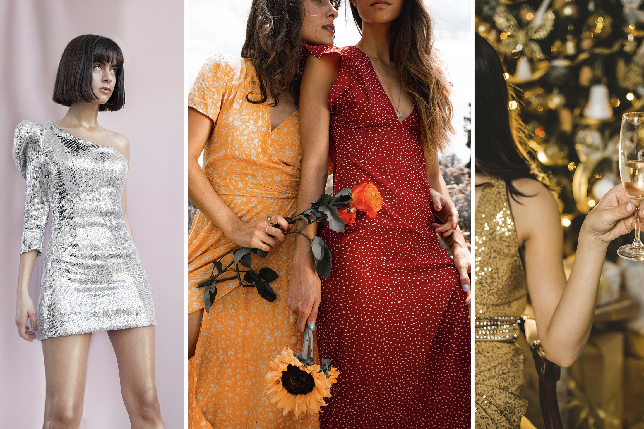 платья разных цветов на новый год 2026