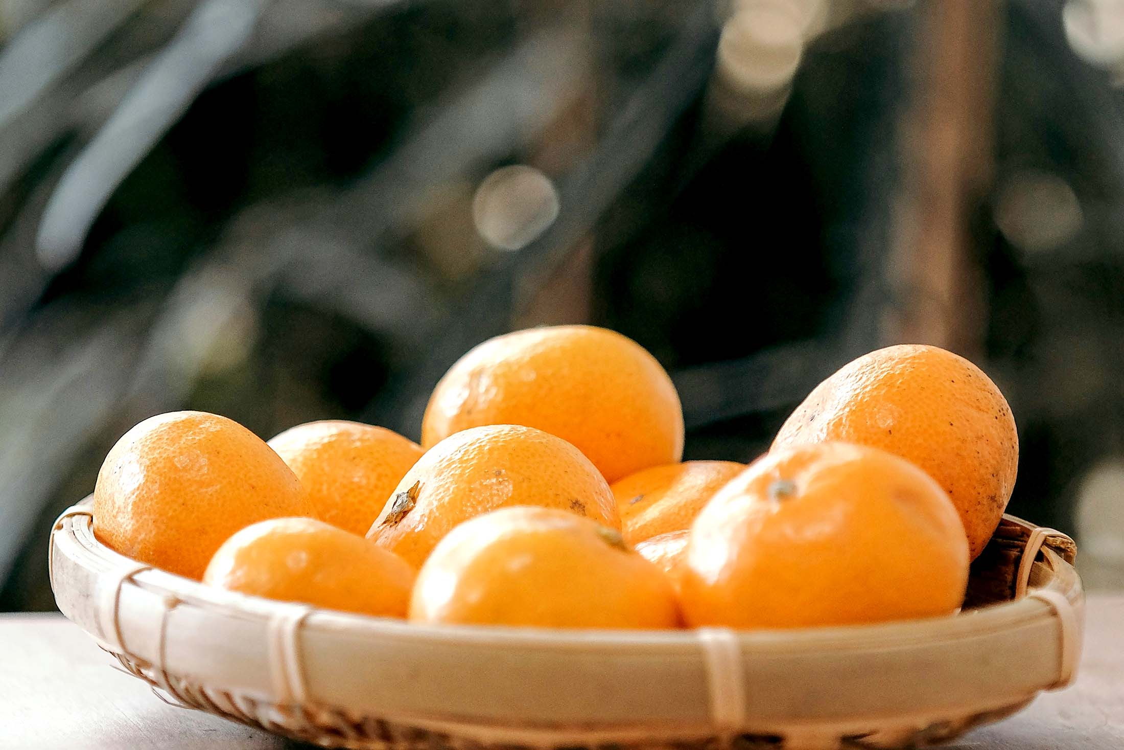 мандарины в тарелке