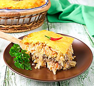 Запеканка из мяса и капусты
