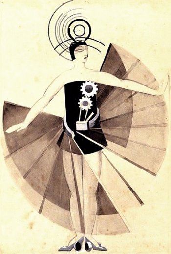 А. Экстер. Костюм Марсианки к кинофильму "Аэлита" Якова Протазанова. 1924