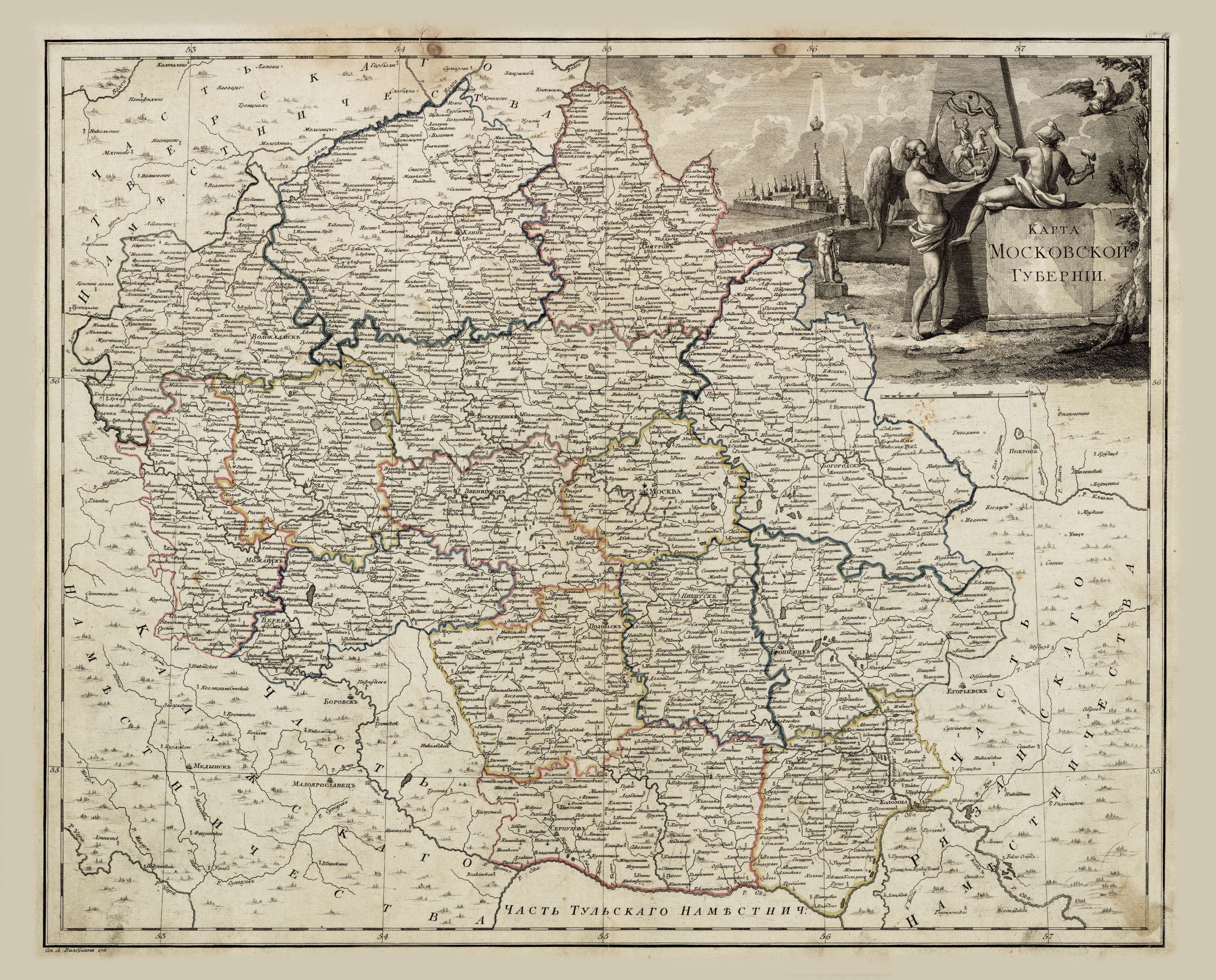 А. Вильбрехт. Карта Московской губернии. 1788