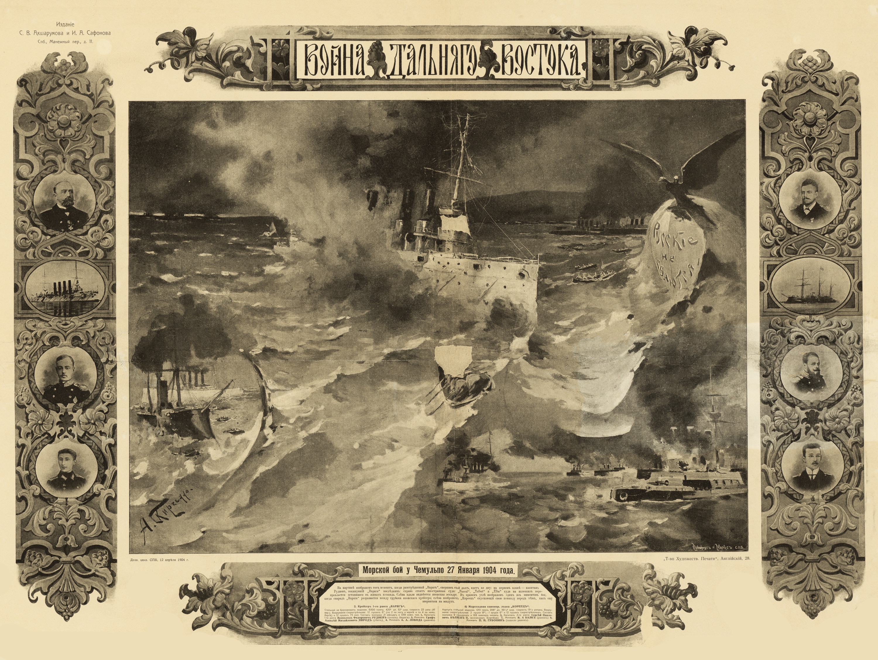 Морской бой у Чемульпо 27 января 1904 года. Гибель "Варяга"