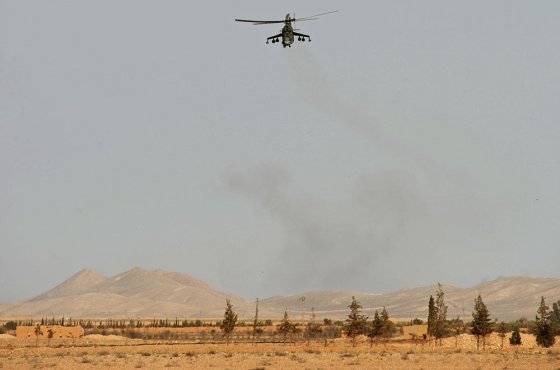 Поврежденный в боях Ми-24П вернули в строй в Сирии
