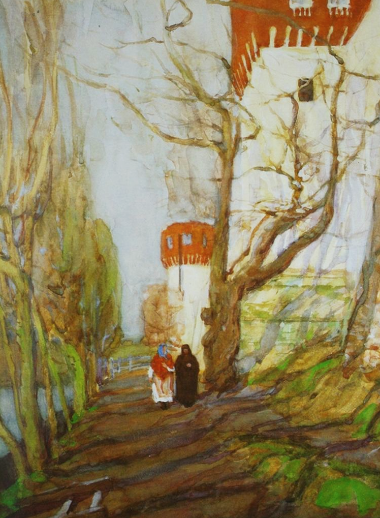 К. Юон. У Новодевичьего монастыря весной. 1900