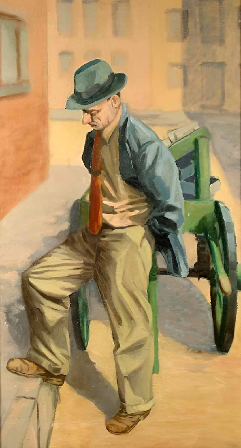 В. Фишер. Минуты раздумий (автопортрет). 1950-е