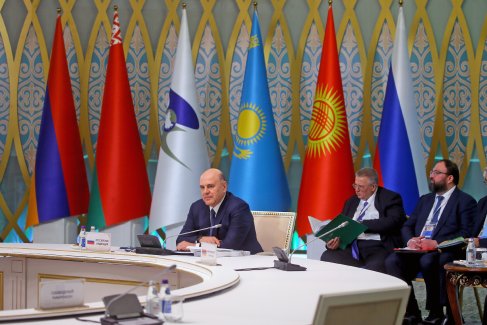 Михаил Мишустин на заседании Евразийского межправительственного совета в узком составе.