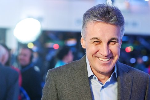 Президент управляющей огранизации ОАО "Творческое объединение "Красная звезда" Алексей Пиманов на торжественной церемонии открытия историко-познавательного комплекса "Галерея звезд", приуроченной к 55-летию Останкинской башни. 2022 год.