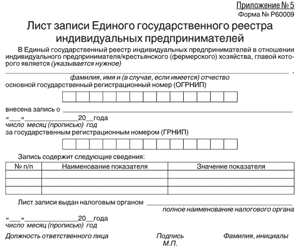 Форма И Содержание Документа, Подтверждающего Факт Внесения Записи.