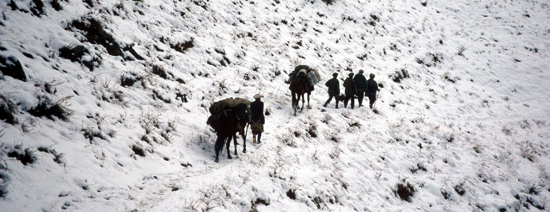 И начался тот трудный маршрут по заснеженным склонам.