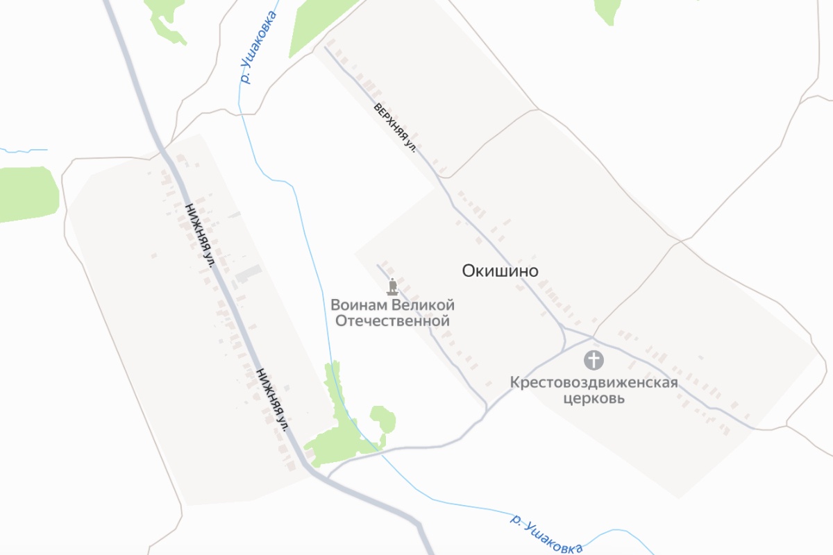 Крестовоздвиженская церковь - одна из двух достопримечательностей Окишина...