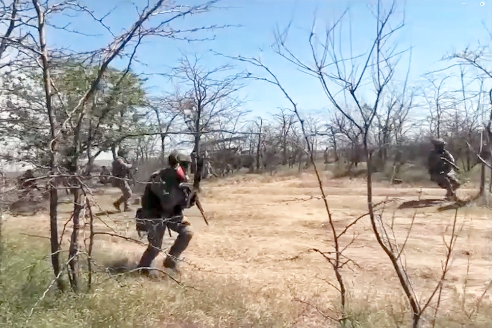 Штурмовики рассредоточиваются по зеленке, отражая атаки БПЛА противника.  