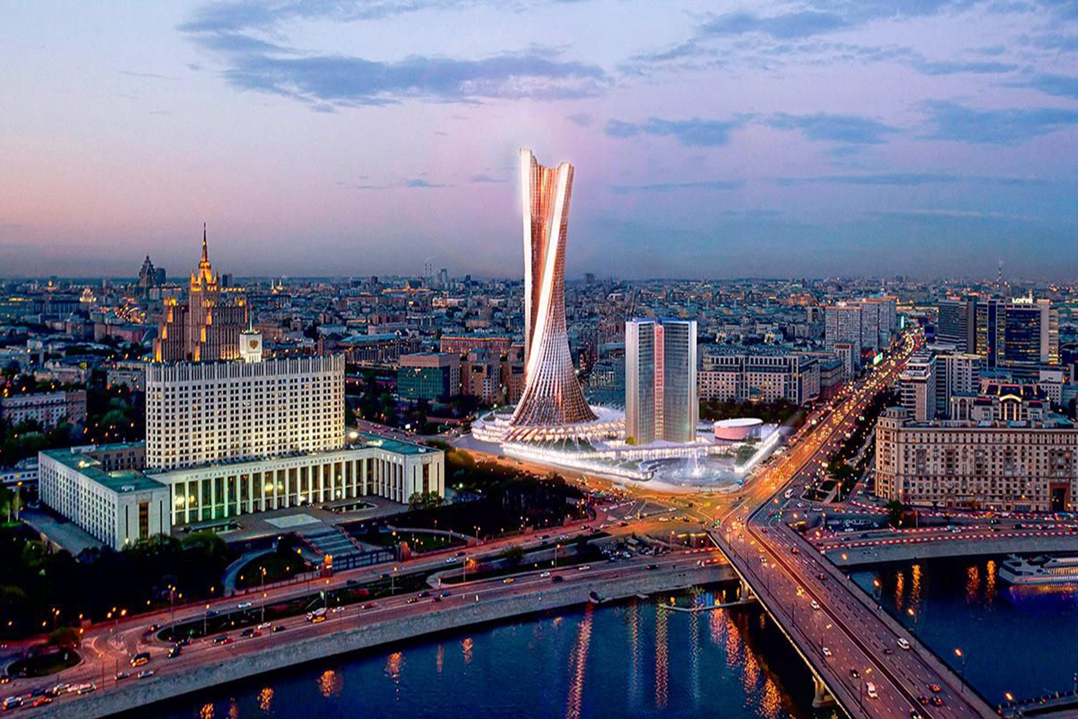 Победившая концепция. Рядом с сохраненной "книжкой" высится башня в форме свитка.