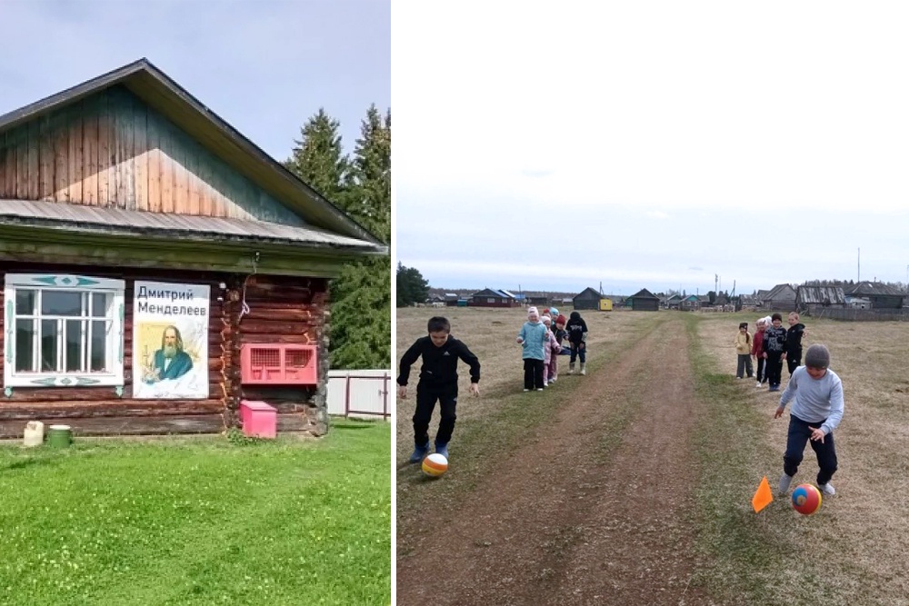 Ремонт школы в деревне Ишменевой местные власти почему-то затеяли 1 сентября. И ученики развлекали себя как могли.