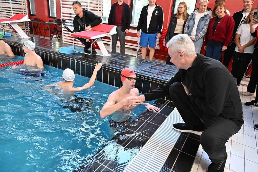 Мэр столицы Сергей Собянин открыл обновленный спорткомплекс "Олимпия".