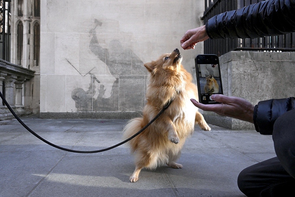 Закрашенная работа приобрела еще больше смысла. Проступающие из-под краски контуры стали новой картиной. Политической. 