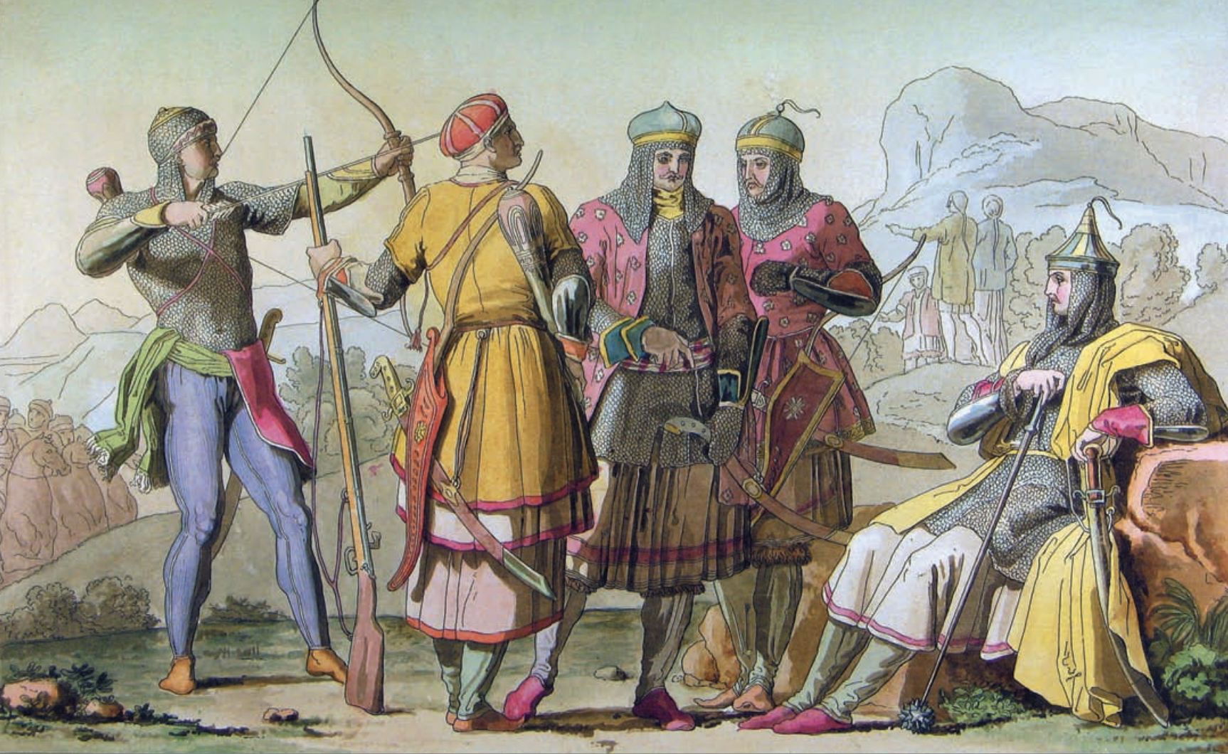 Горский князь и воины.