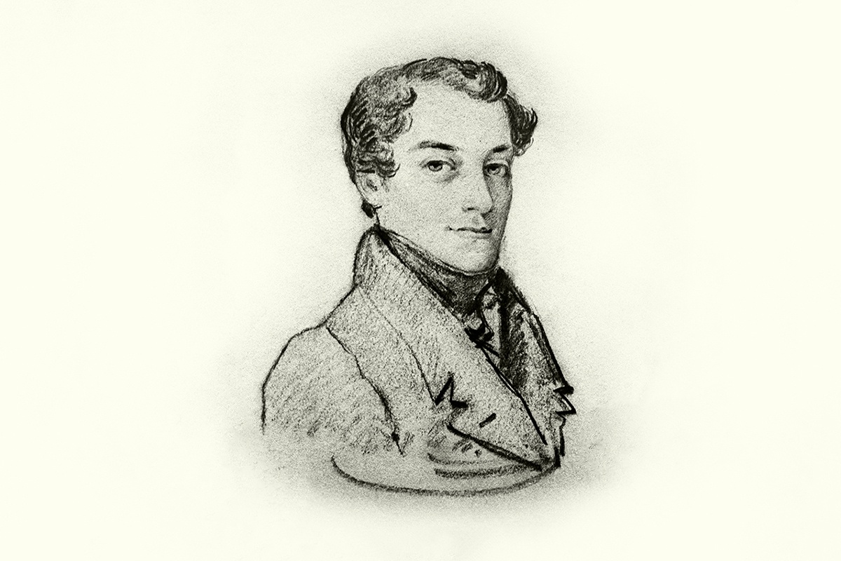 О. Кипренский. Портрета Кондратия Федоровича Рылеева. Начало 1820-х