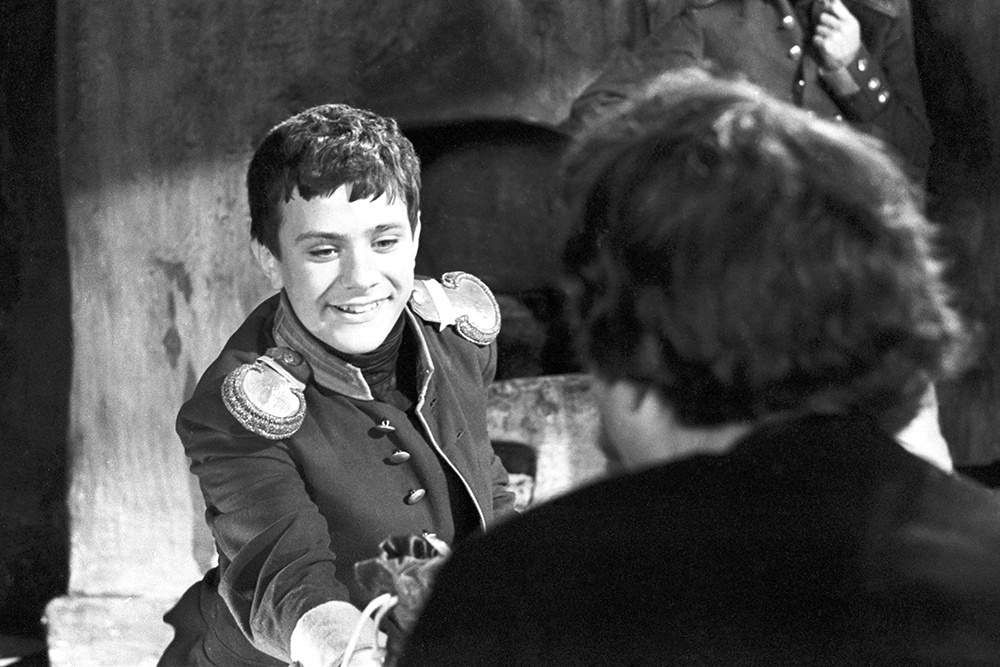 Кинопробы актера Никиты Михалкова на роль Пети Ростова в художественном фильме режиссера Сергея Бондарчука "Война и мир" по одноименному роману Л.Н. Толстого.