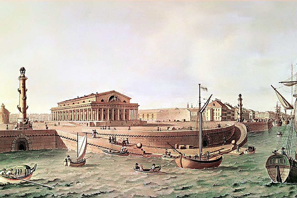 Нева у стрелки Васильевского острова. 1810-е годы.