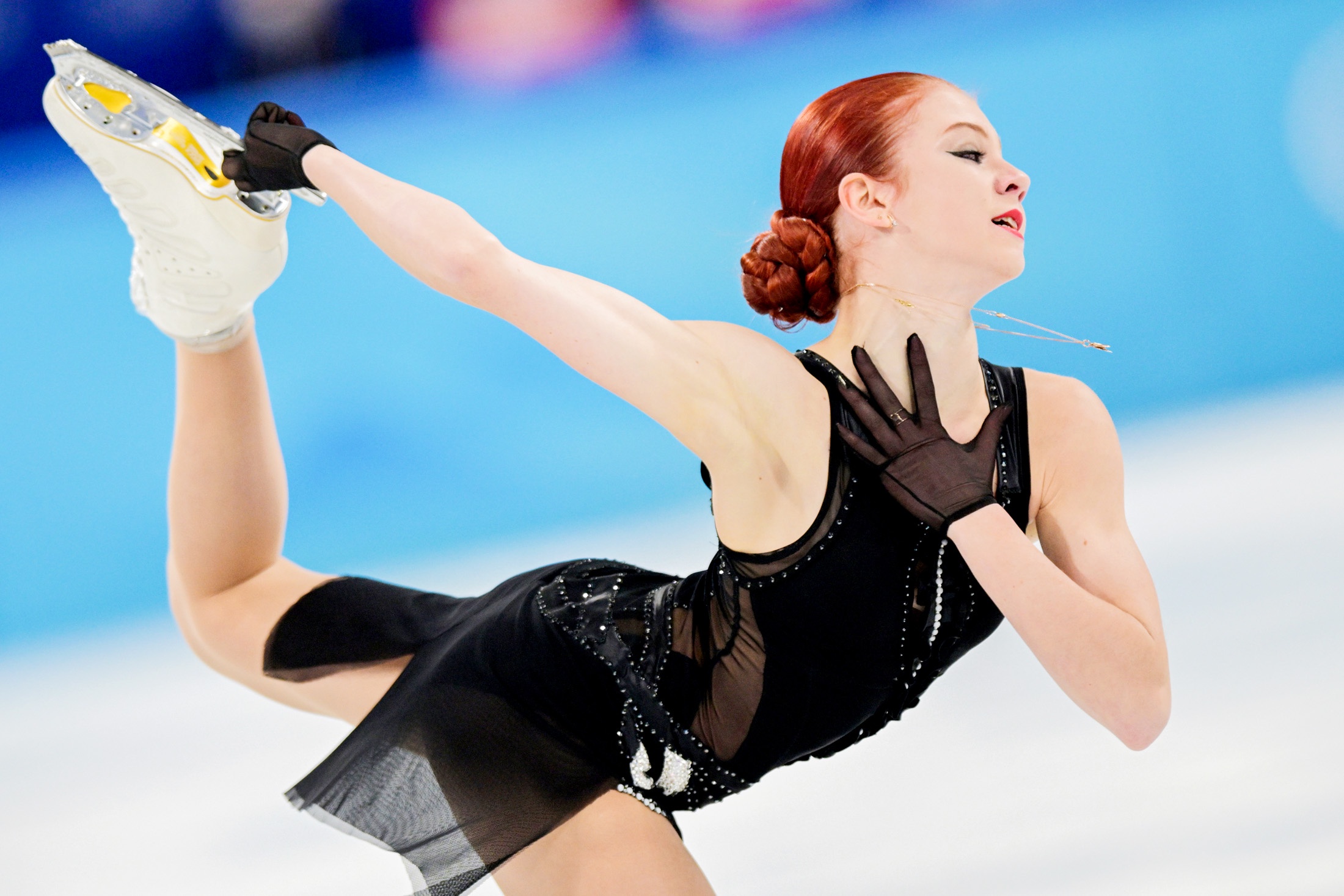 17 февраля 2022 Российская спортсменка, член сборной России (команда ОКР) Александра Трусова, занявшая 2-е место в женском одиночном катании на соревнованиях по фигурному катанию на XXIV зимних Олимпийских играх в Пекине. 