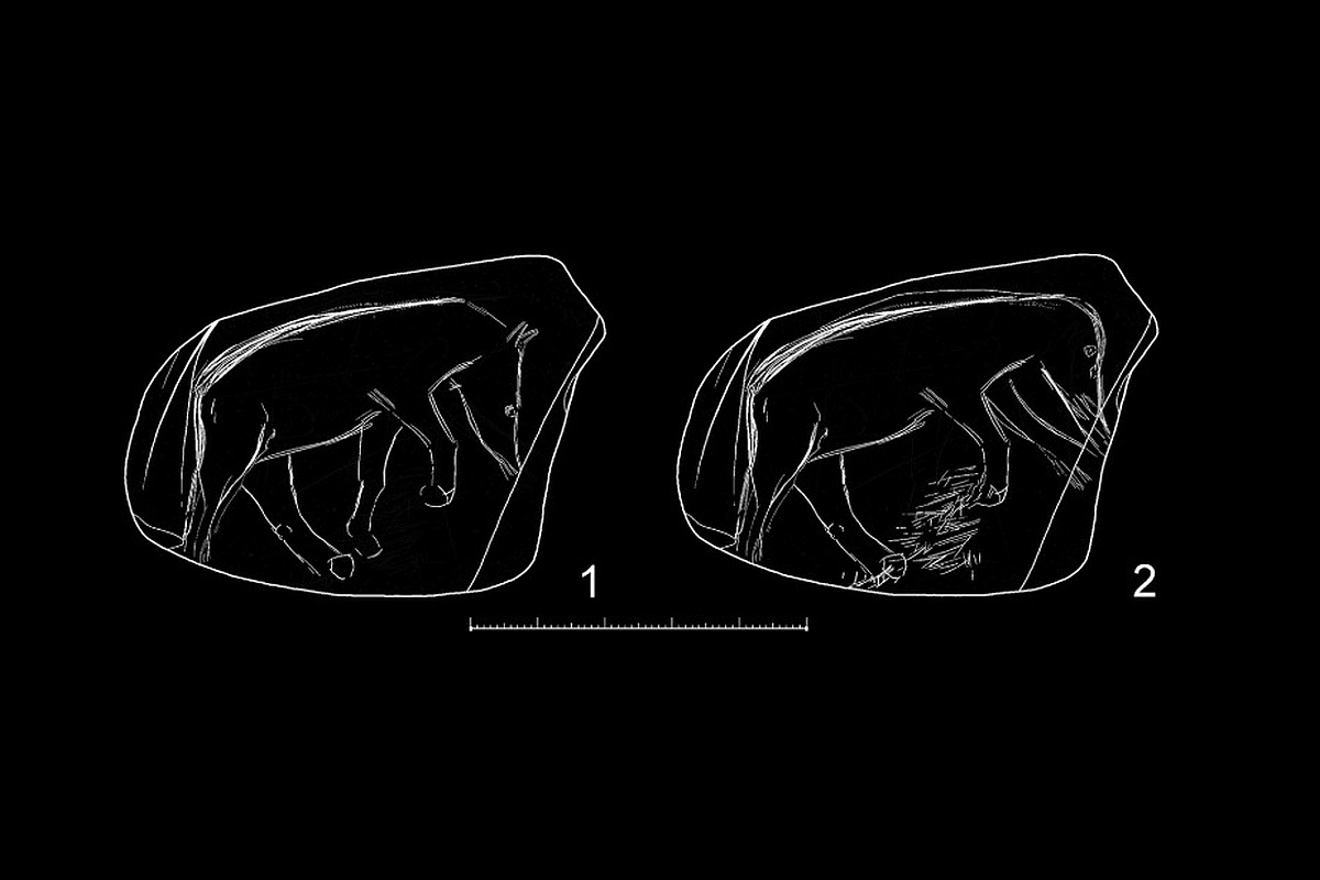 Сначала была лошадь, а потом она "превратилась" в мамонта по замыслу первобытного художника.