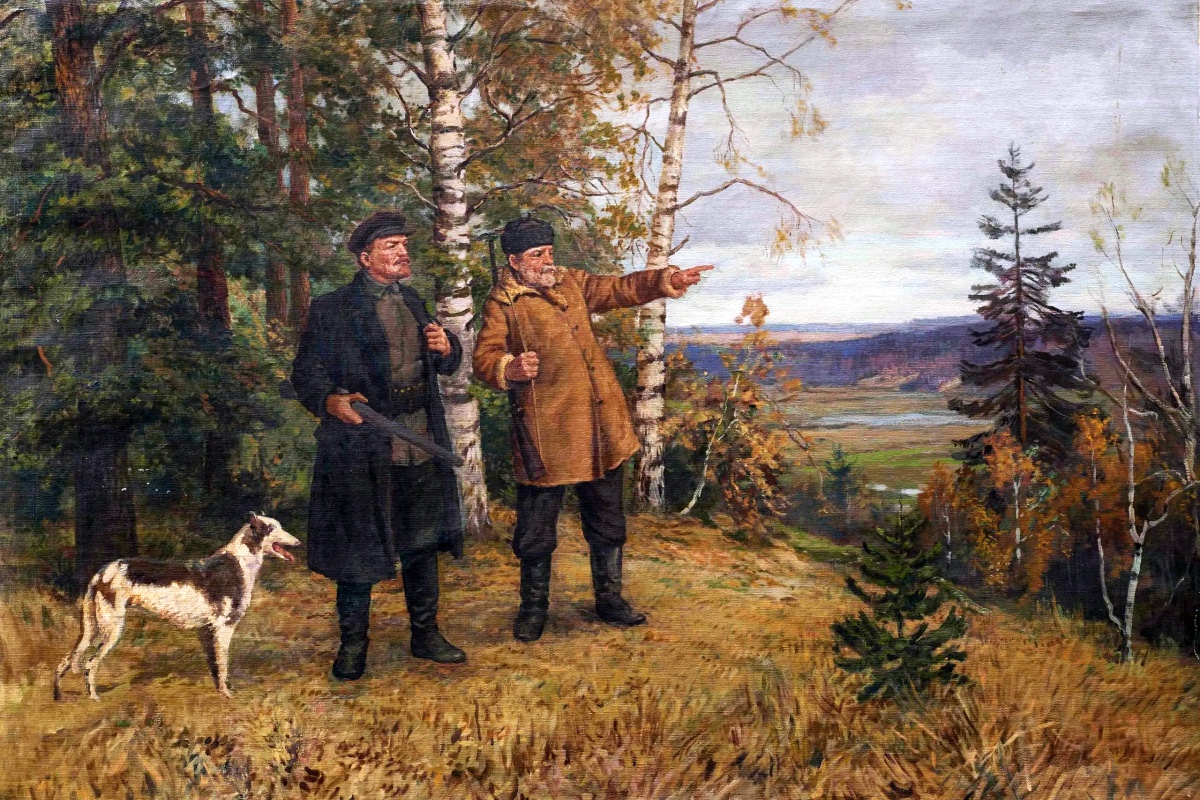 А. Моравов. В. И. Ленин на охоте в Горках.