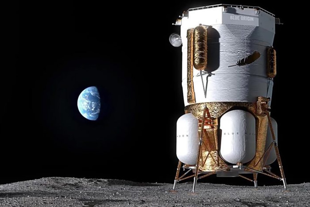 Посадочный лунный модуль MK1, высота которого составляет
более 8 метров, больше посадочного модуля эпохи
"Аполлонов".